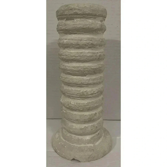 Stone Pillar Candle Holder 9.5”Candle Up To 1.5” Medium Beige Trend Candle Run - Picture 5 of 8